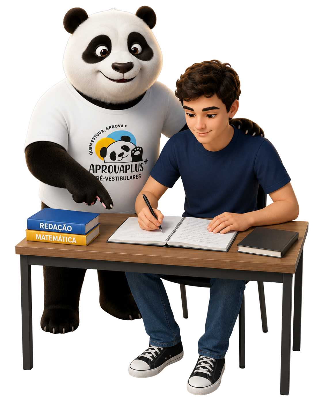 Mascote Aprova Plus — Acompanhamento pedagógico